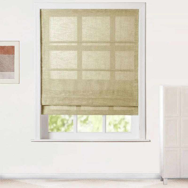 Jawara Linen Cotton Roman Shade Cord Lift TWOPAGES
