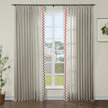 Liz Linen Curtains with Border Trim (Sold per Pair) TWOPAGES