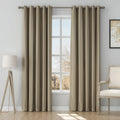 Stefana Silber Print Linen Curtain Drapery Grommet TWOPAGES
