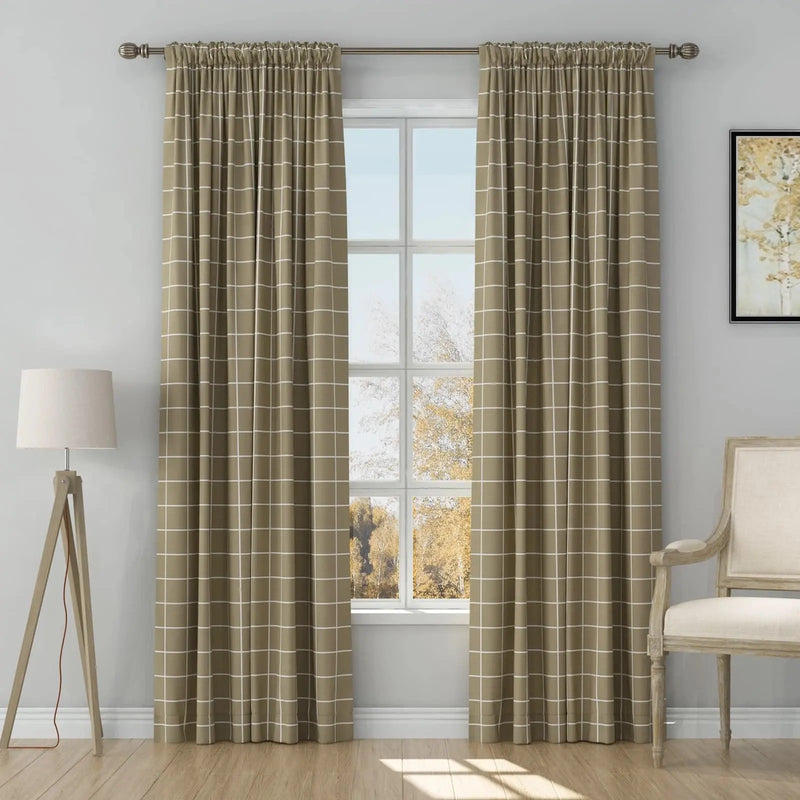 Stefana Silber Print Linen Curtain Drapery Soft Top TWOPAGES