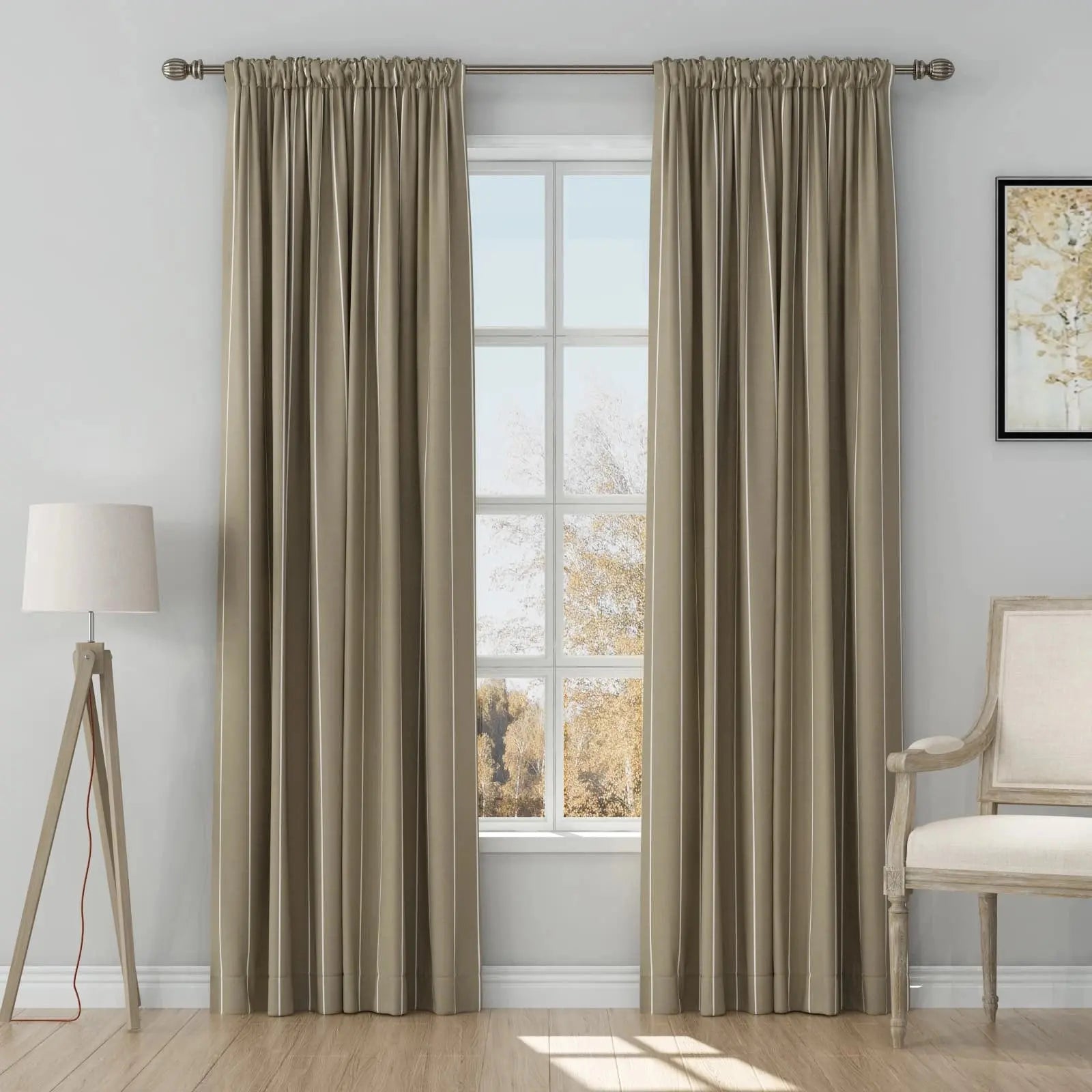 Stefana Silber Print Linen Curtain Drapery Soft Top TWOPAGES