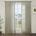 Liz Linen Curtains with Border Trim (Sold per Pair) TWOPAGES