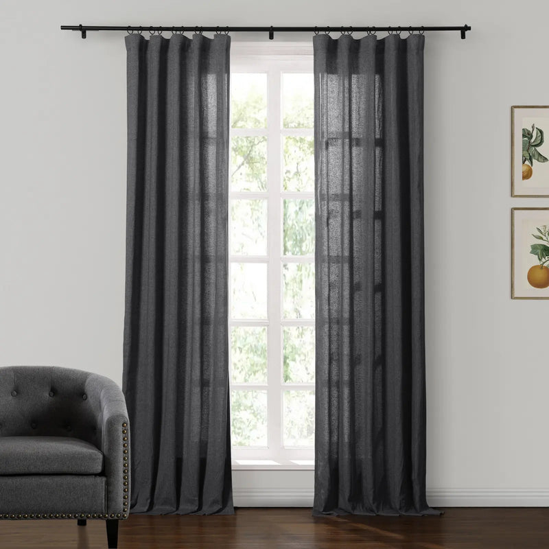 Ron Linen Cotton Herringbone Curtain Soft Top TWOPAGES