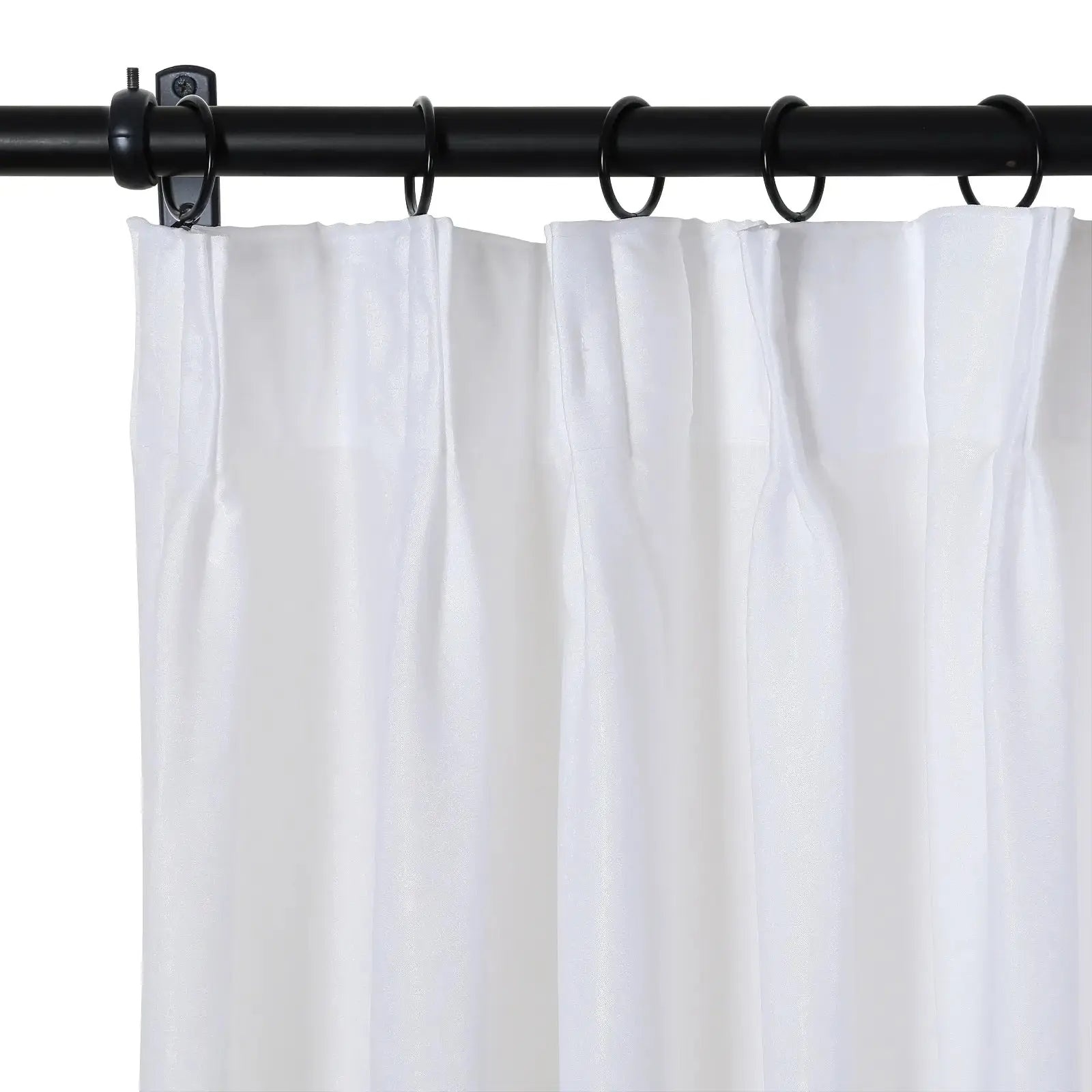 Florida Embossed White Semi Sheer Curtain Pleated TWOPAGES