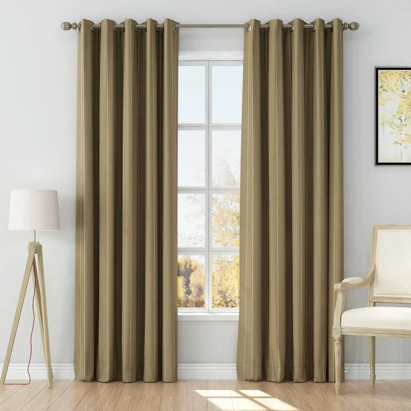 Stefana Silber Print Linen Curtain Drapery Grommet TWOPAGES