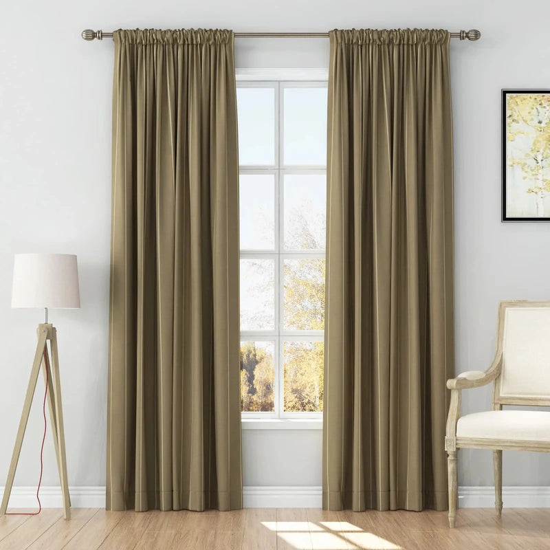 Stefana Silber Print Linen Curtain Drapery Soft Top TWOPAGES