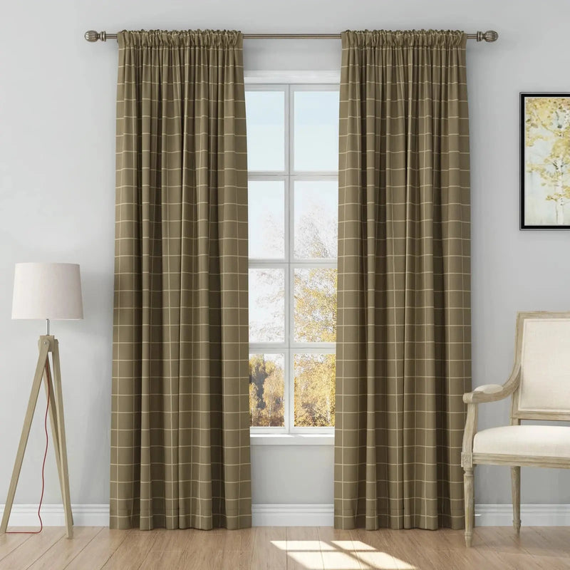 Stefana Silber Print Linen Curtain Drapery Soft Top TWOPAGES