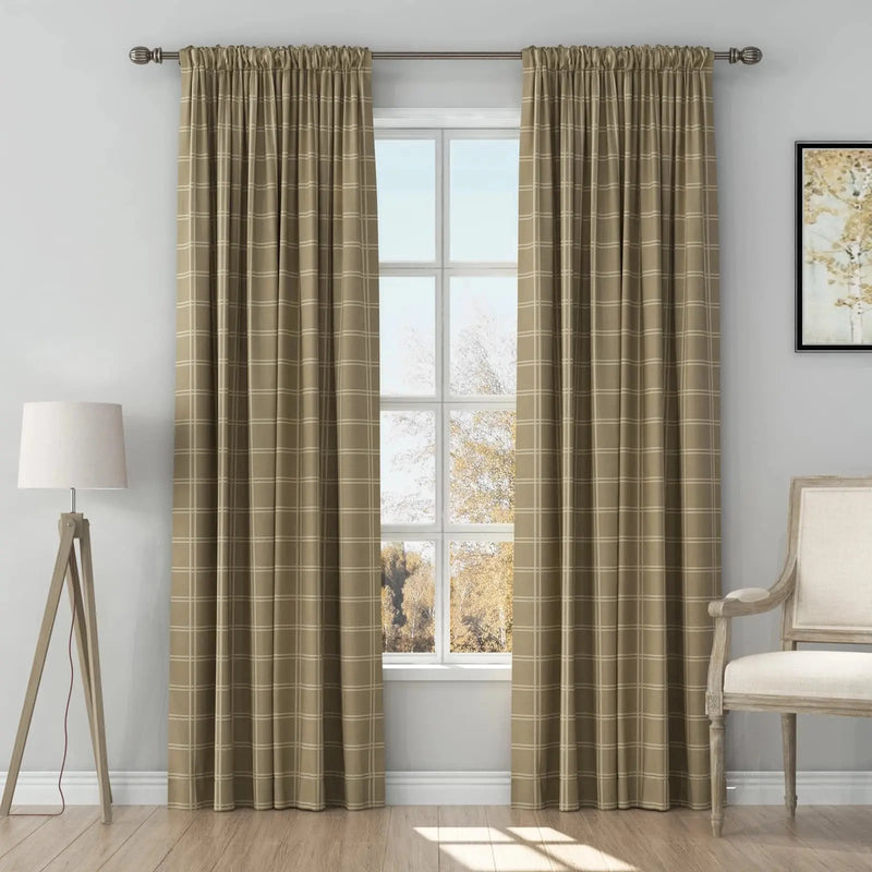 Stefana Silber Print Linen Curtain Drapery Soft Top TWOPAGES