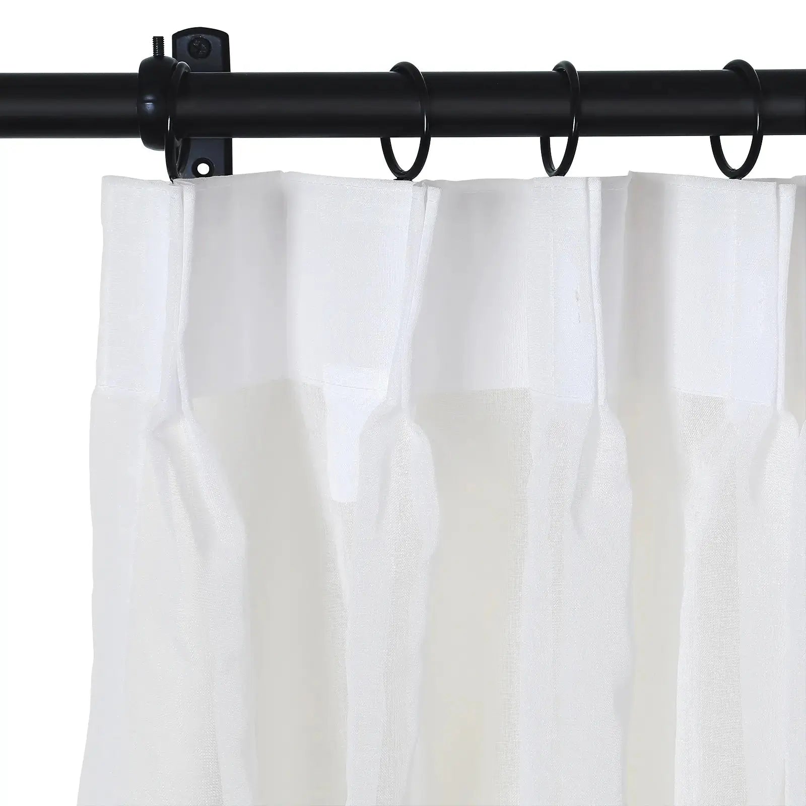 Florida Embossed White Semi Sheer Curtain Pleated TWOPAGES
