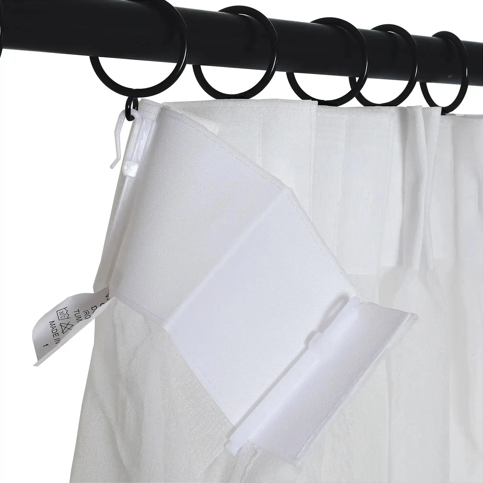 Florida Embossed White Semi Sheer Curtain Pleated TWOPAGES