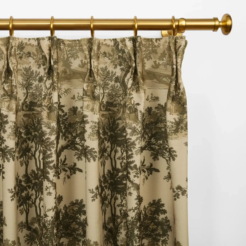 Sara Le x TWOPAGES Vintage Printed Linen Pleated Curtains