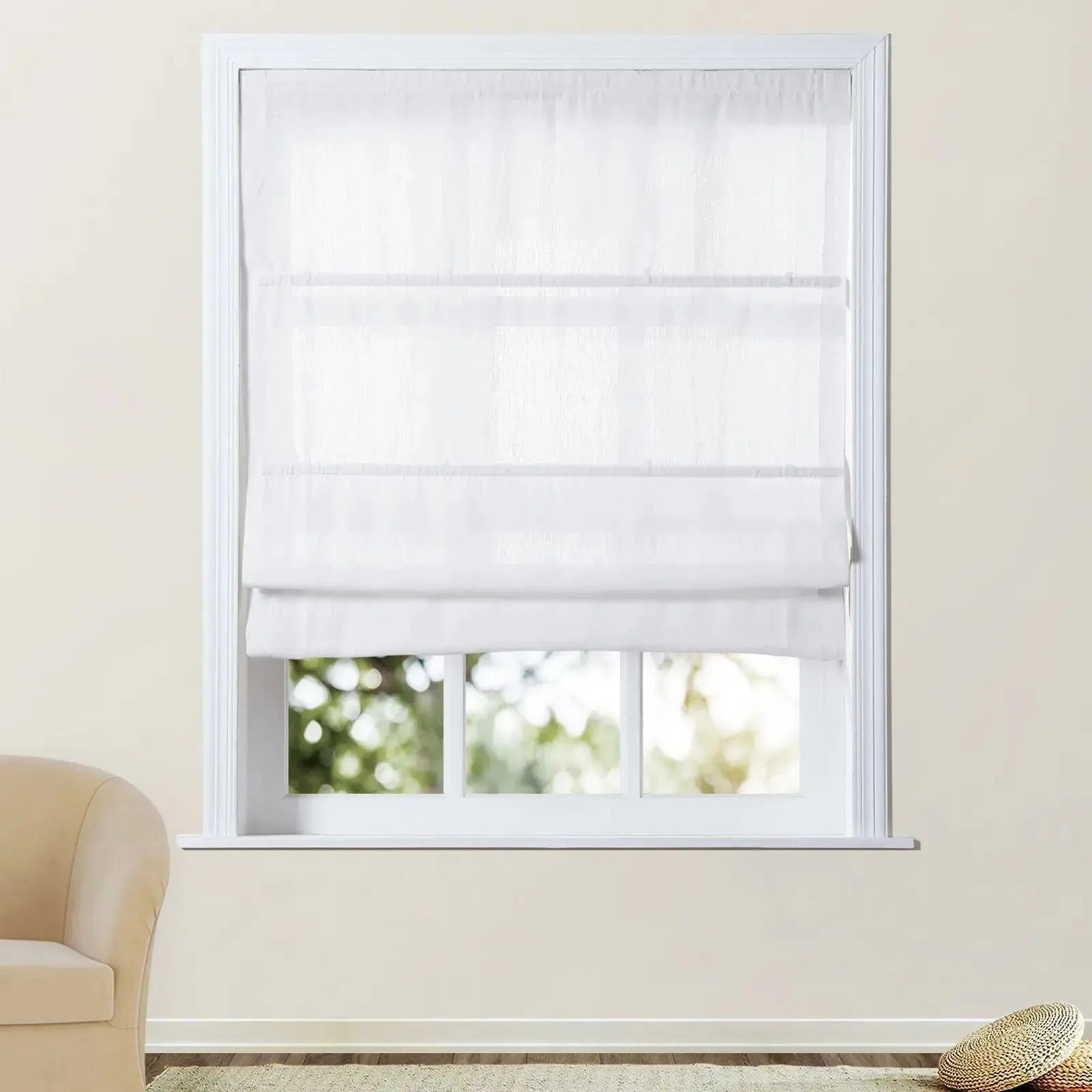 Patti Belgian Linen Cordless Roman Shade TWOPAGES