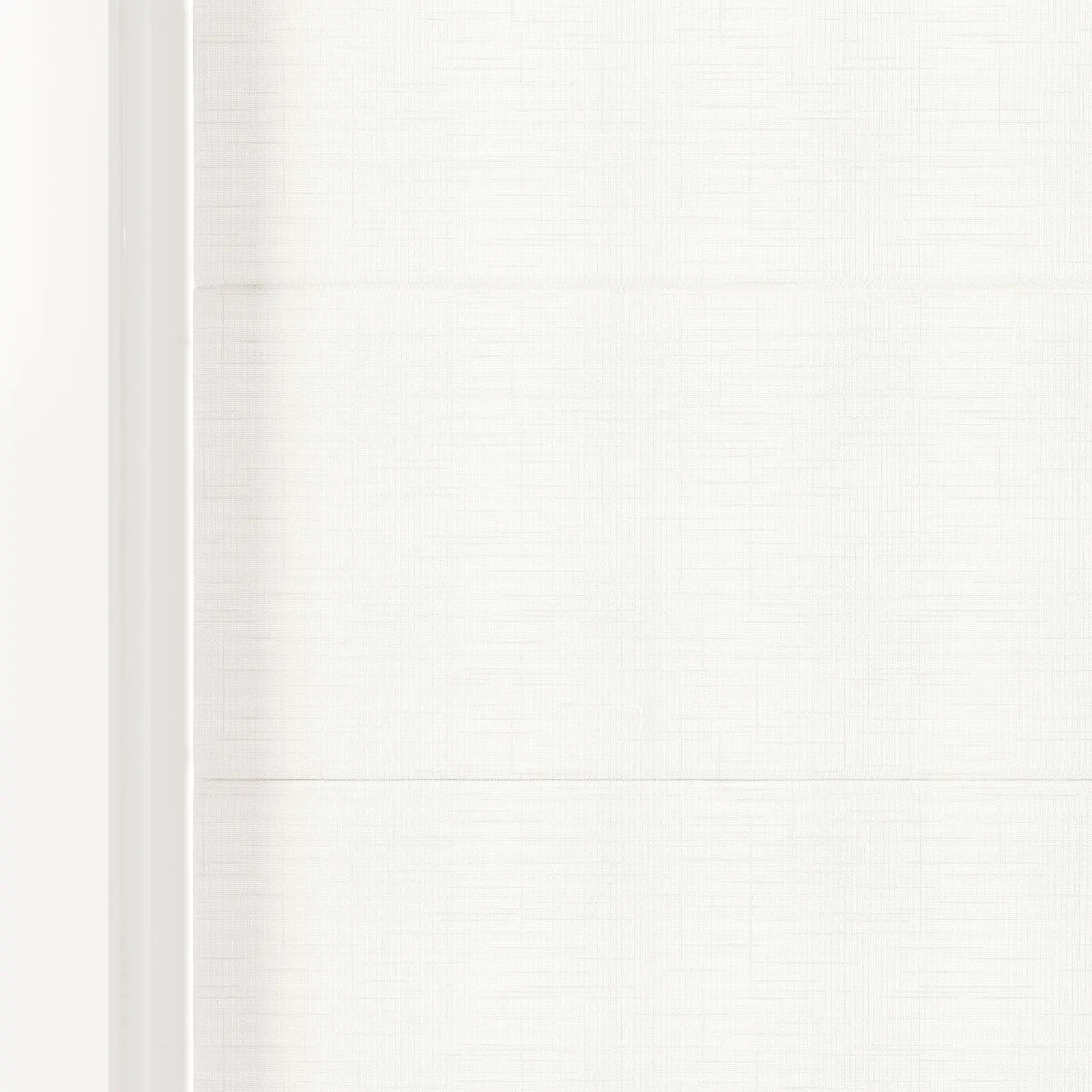 A close-up of a neutral off-white textured surface featuring a finely woven grid pattern, a smooth rounded vertical edge on the left, and a faint horizontal seam across the middle
