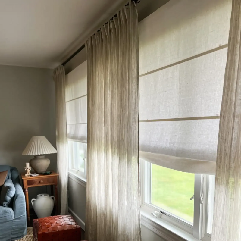 Patti Belgian Linen Cordless Roman Shade TWOPAGES