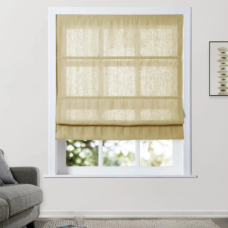 Patti Belgian Linen Cordless Roman Shade TWOPAGES