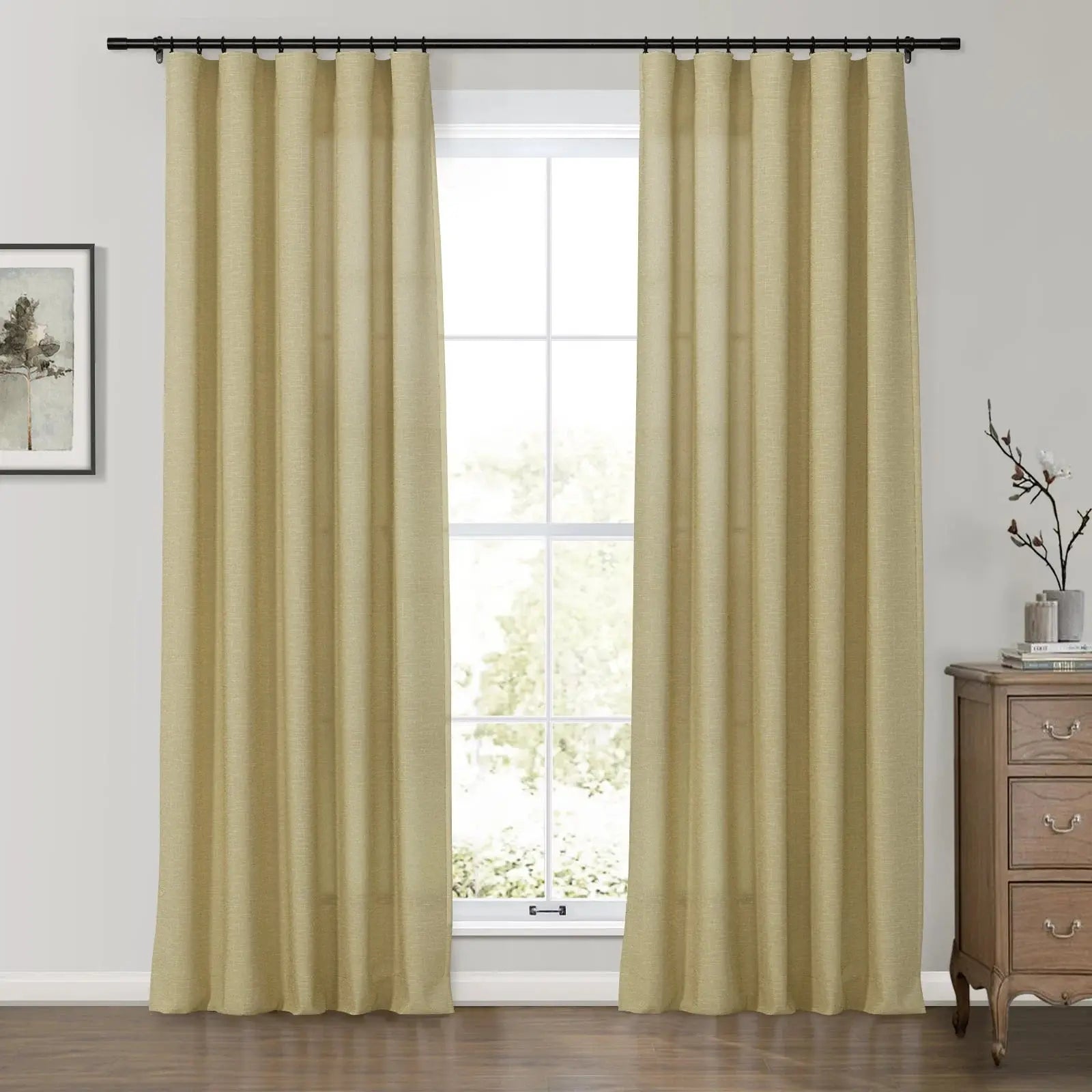 Premium Belgian Linen Flax Curtain Soft Top Patti -TWOPAGES