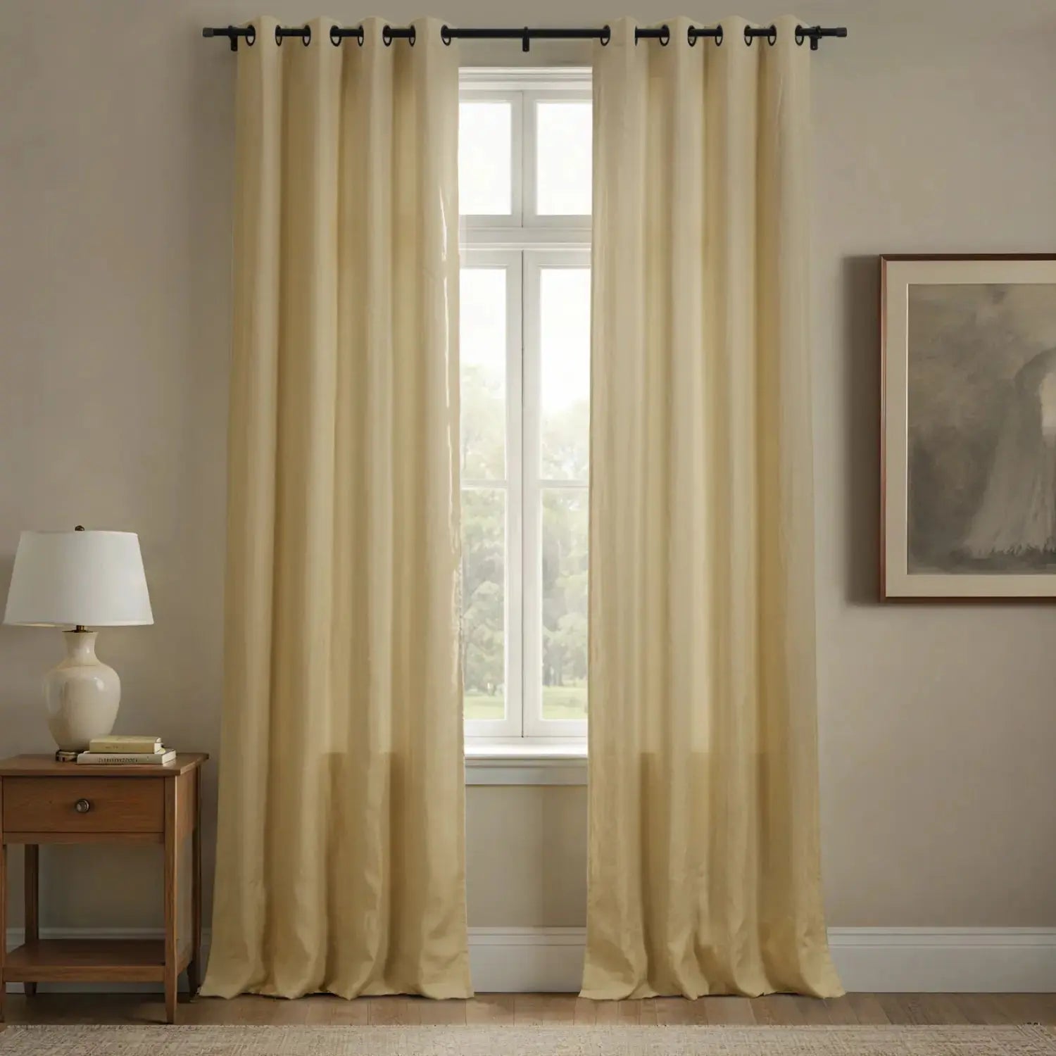 Patti Premium Belgian Flax Linen Curtains Grommet- -TWOPAGES