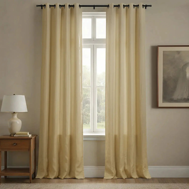 Patti Premium Belgian Flax Linen Curtains Grommet- -TWOPAGES