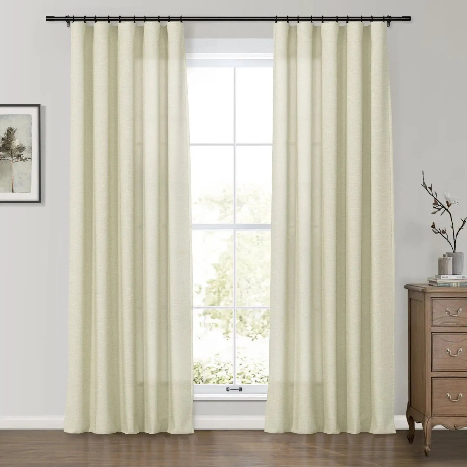 Premium Belgian Linen Flax Curtain Soft Top Patti -TWOPAGES
