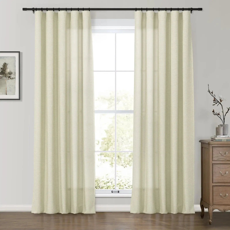 Premium Belgian Linen Flax Curtain Soft Top Patti -TWOPAGES