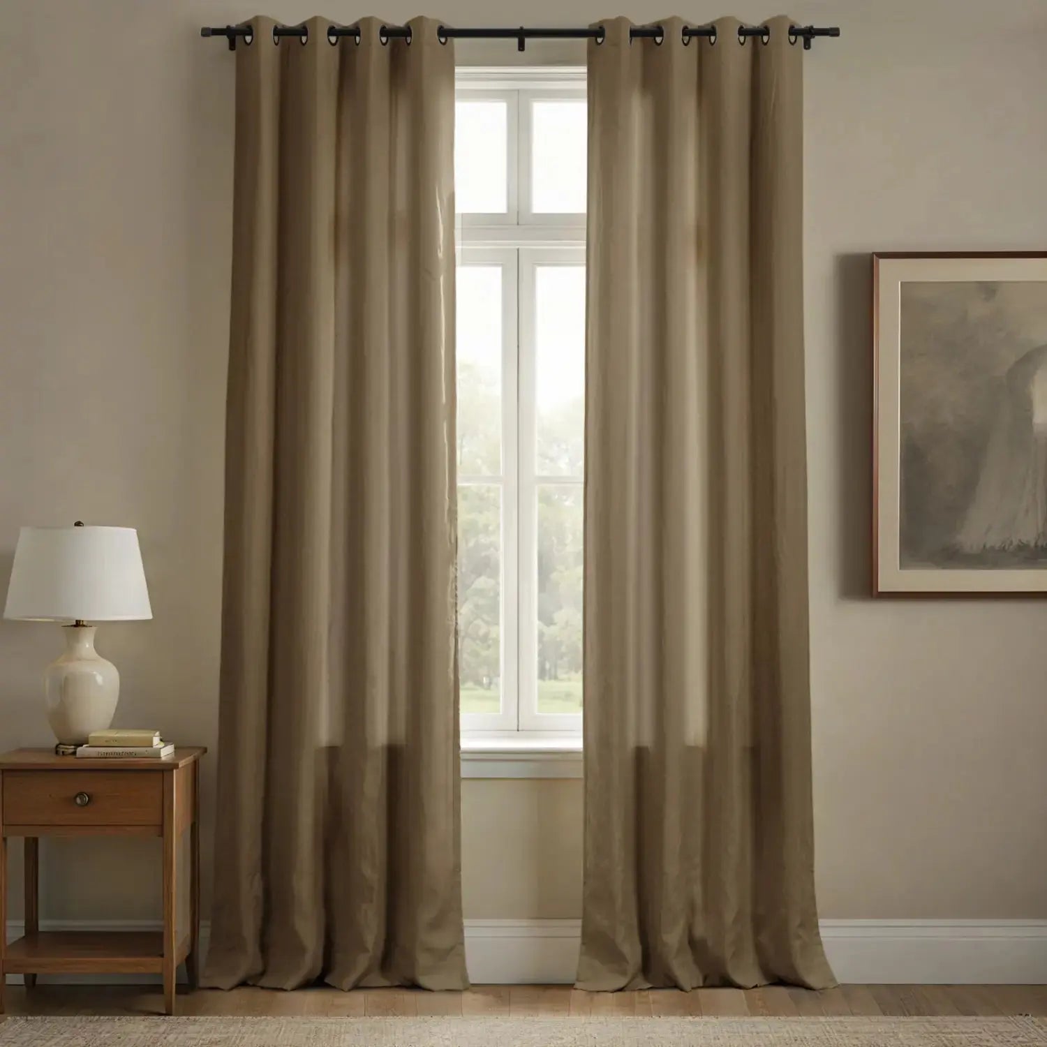 Patti Premium Belgian Flax Linen Curtains Grommet- -TWOPAGES