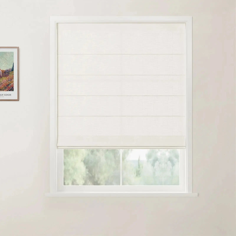 Custom Flat Fold Roman Shade Cordless -TWOPAGES