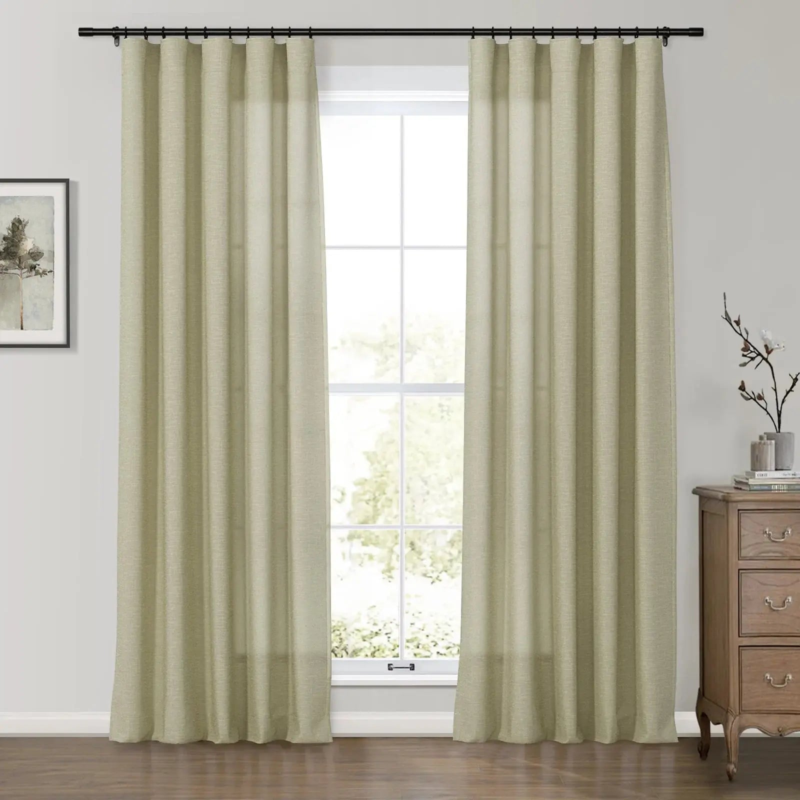 Premium Belgian Linen Flax Curtain Soft Top Patti -TWOPAGES