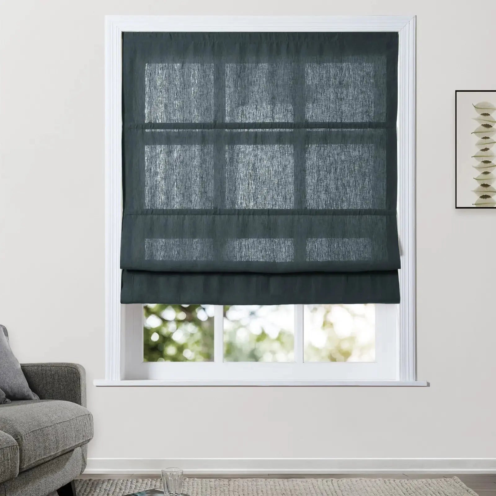Patti Belgian Linen Cordless Roman Shade TWOPAGES