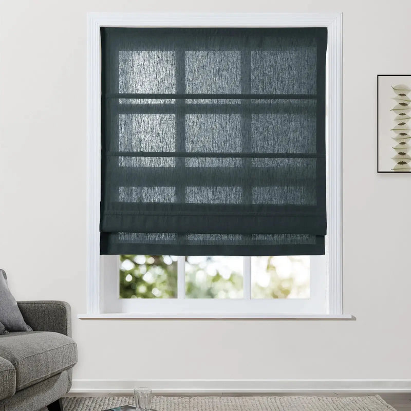 Patti Belgian Linen Roman Shade Cord Lift TWOPAGES