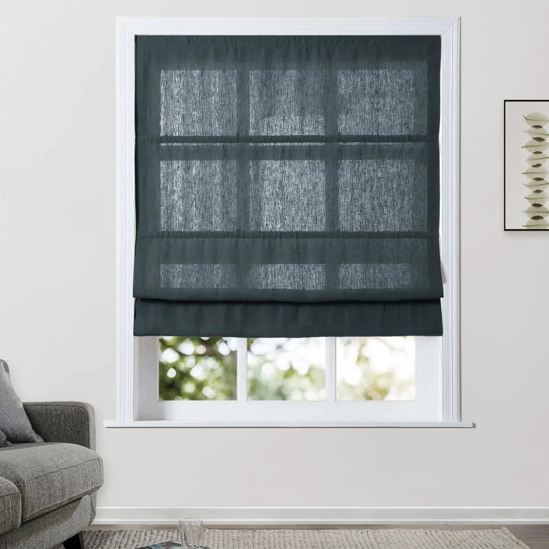 Patti Belgian Linen Cordless Roman Shade TWOPAGES