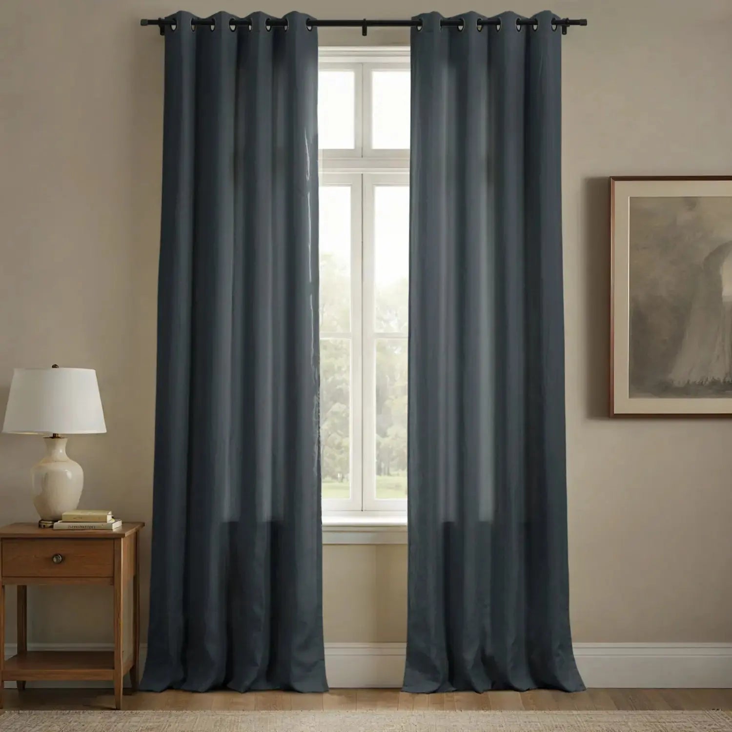 Patti Premium Belgian Flax Linen Curtains Grommet- -TWOPAGES