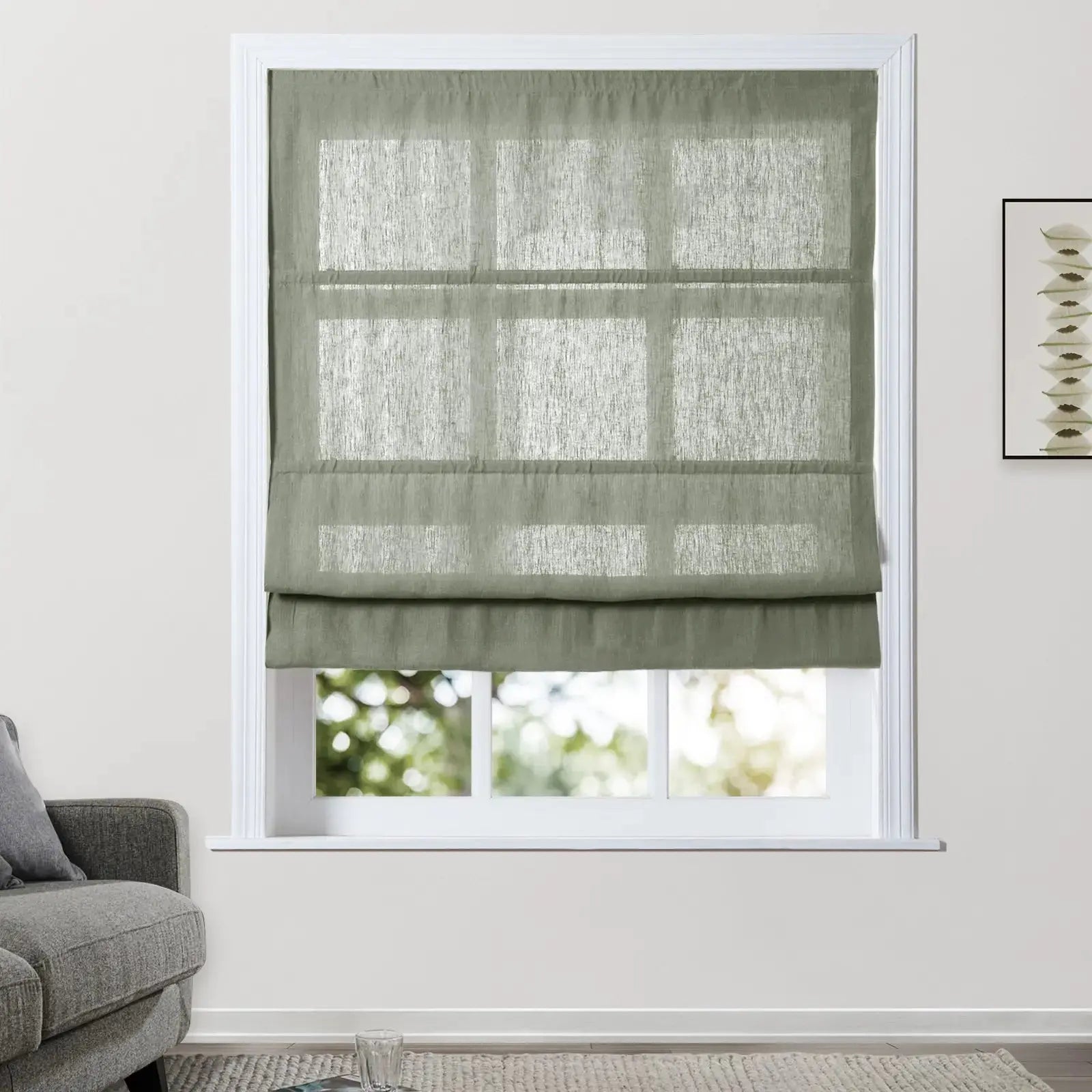 Patti Belgian Linen Cordless Roman Shade TWOPAGES