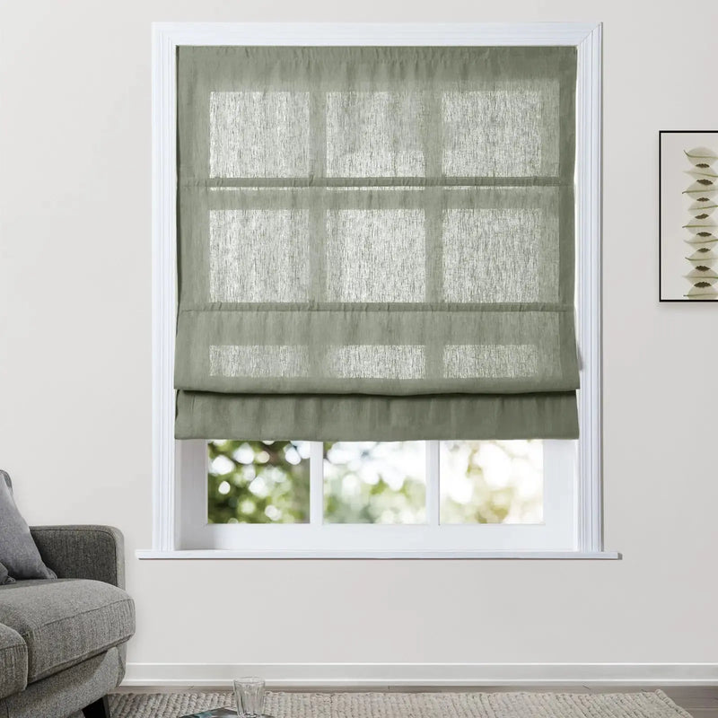 Patti Belgian Linen Cordless Roman Shade TWOPAGES