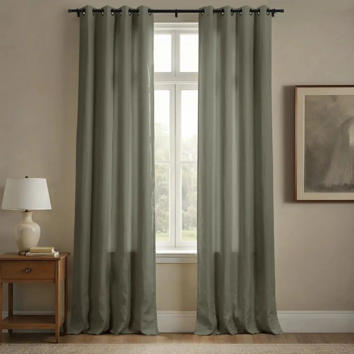 Patti Premium Belgian Flax Linen Curtains Grommet- -TWOPAGES