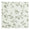 Fabric swatch featuring a delicate sage green floral vine pattern with small leaves and berry-like clusters on a textured off-white background with a scalloped edge