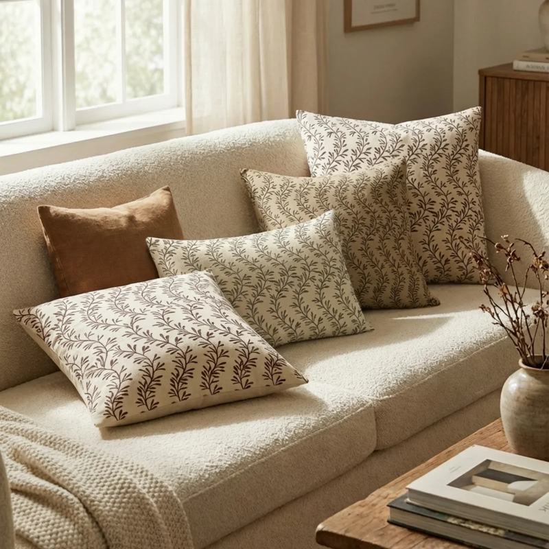 Britt Bengoechea Print Linen Cotton Pillow Cover