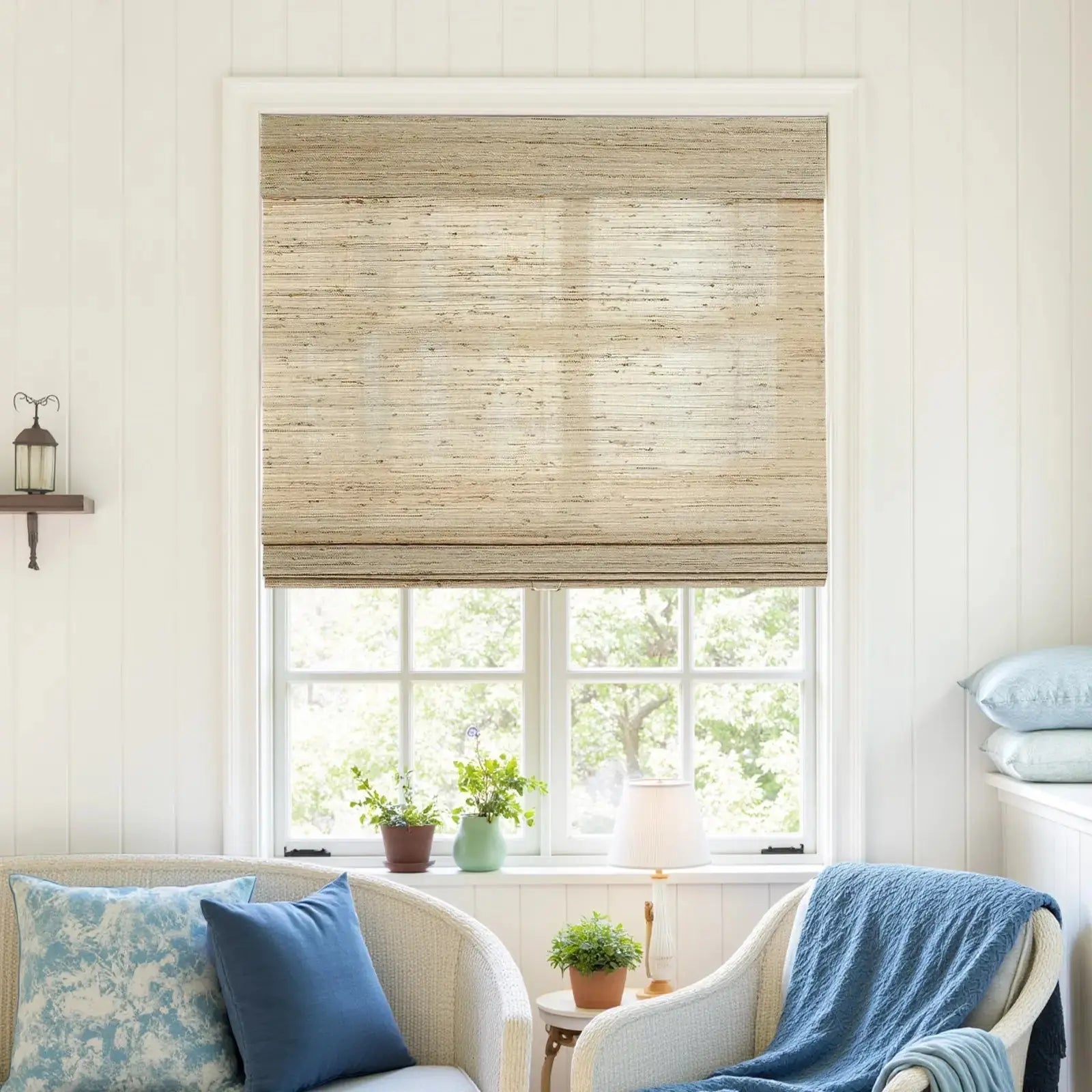 Natural Ramie Bamboo Woven Blind - Beige?-TWOPAGES CURTAINS