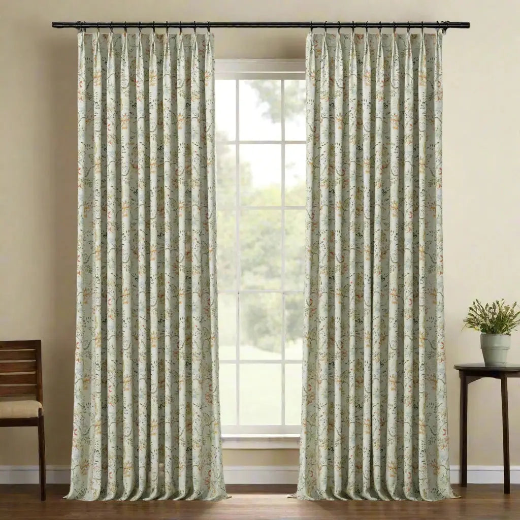 Holly Botanical Boho Drapery Pleated (52 inches Width Limit)?-TWOPAGES