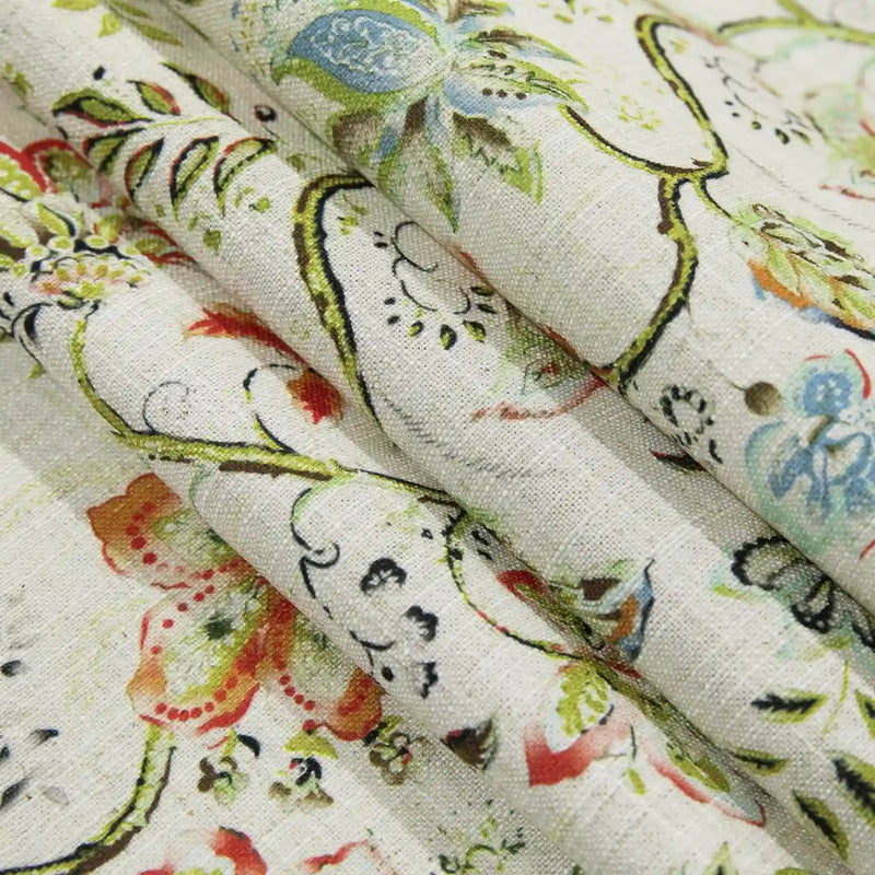 Holly Botanical Serenity Patterned Boho Curtains Pleated TWOPAGES