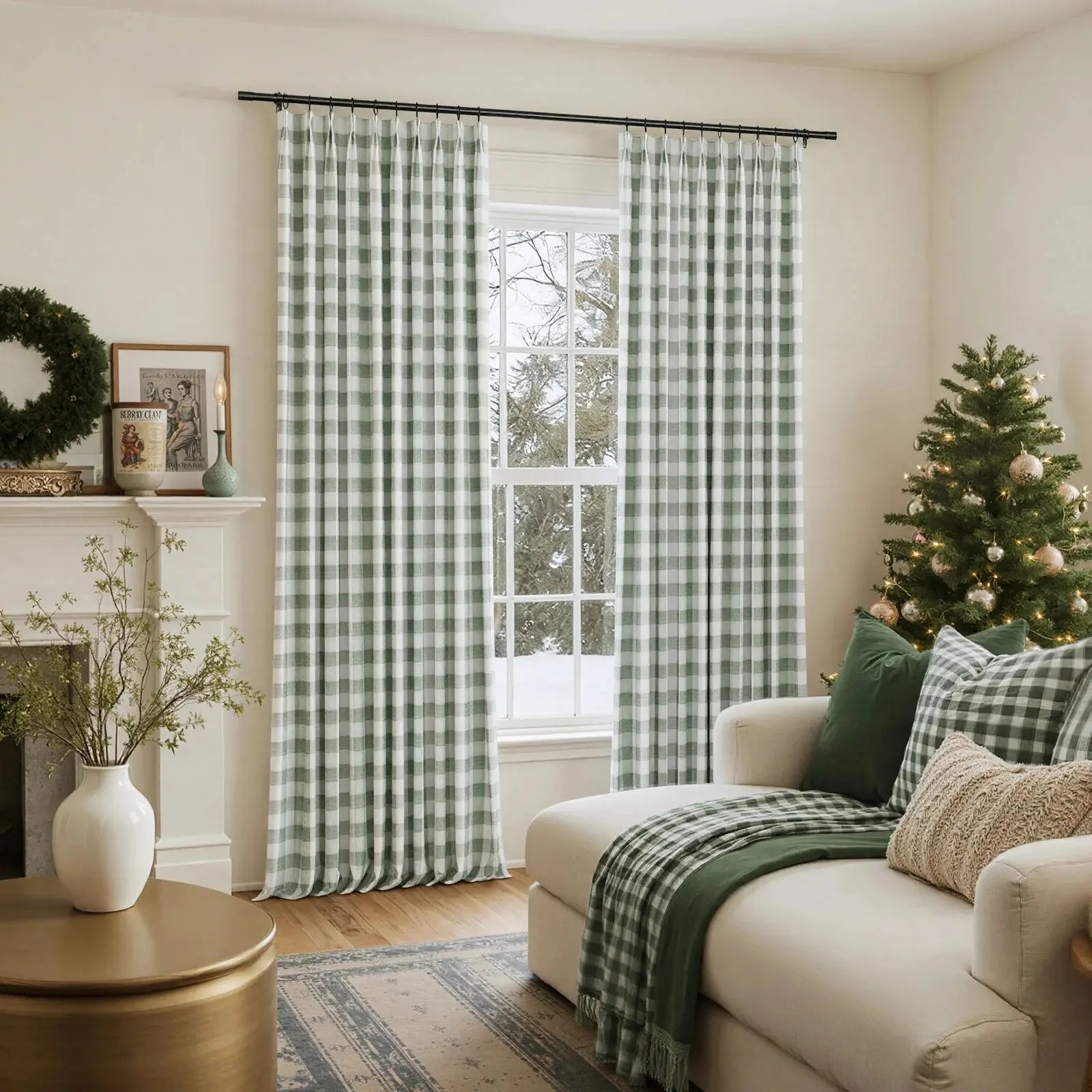 Celia Striped Plaid Curtain-?-TWOPAGES