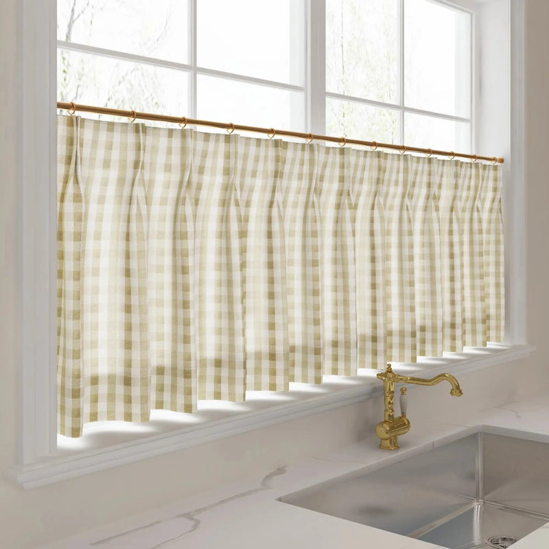 Celia Striped Plaid Cafe Curtain?-TWOPAGES