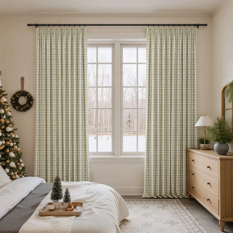 Celia Striped Plaid Curtain-?-TWOPAGES