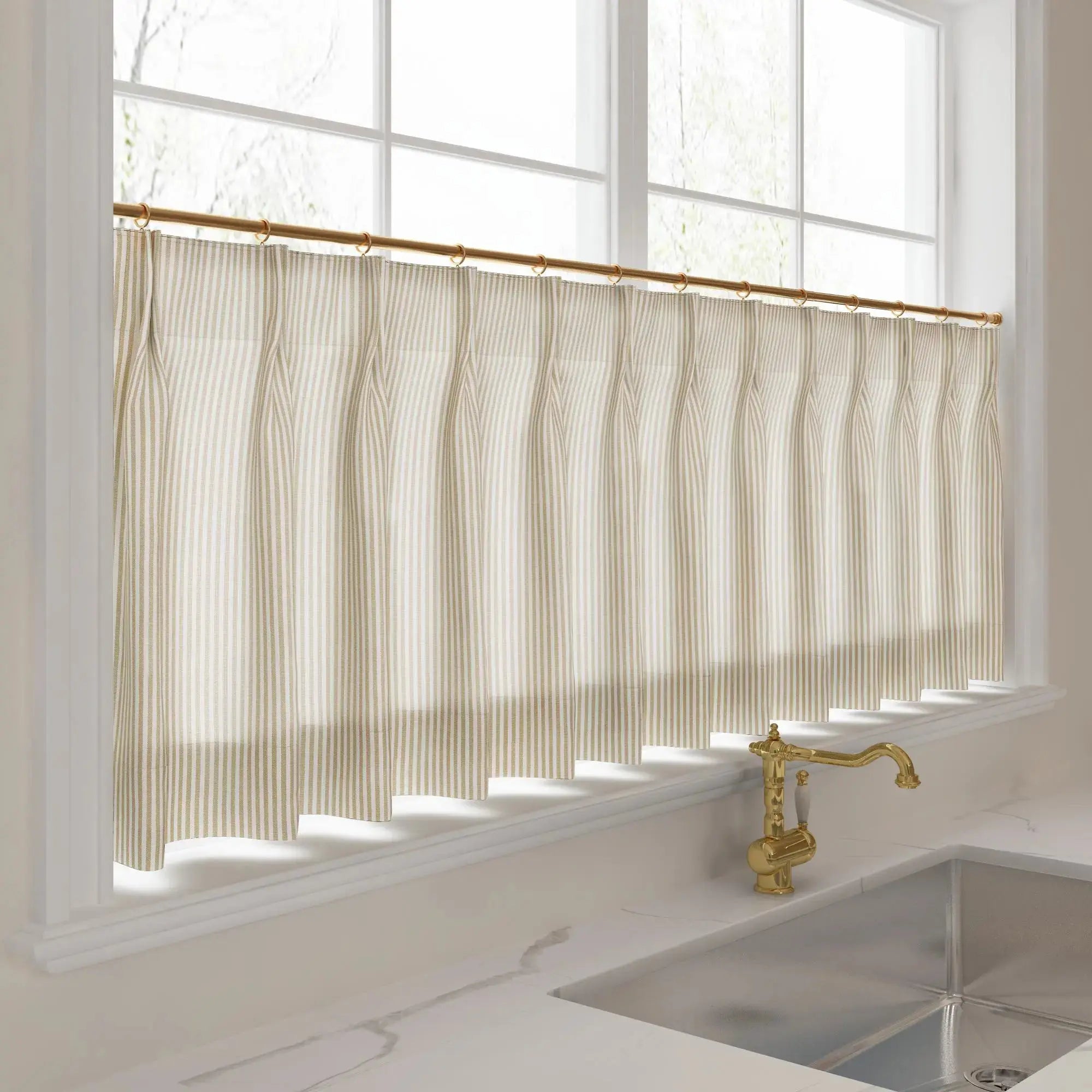 Celia Striped Plaid Cafe Curtain?-TWOPAGES