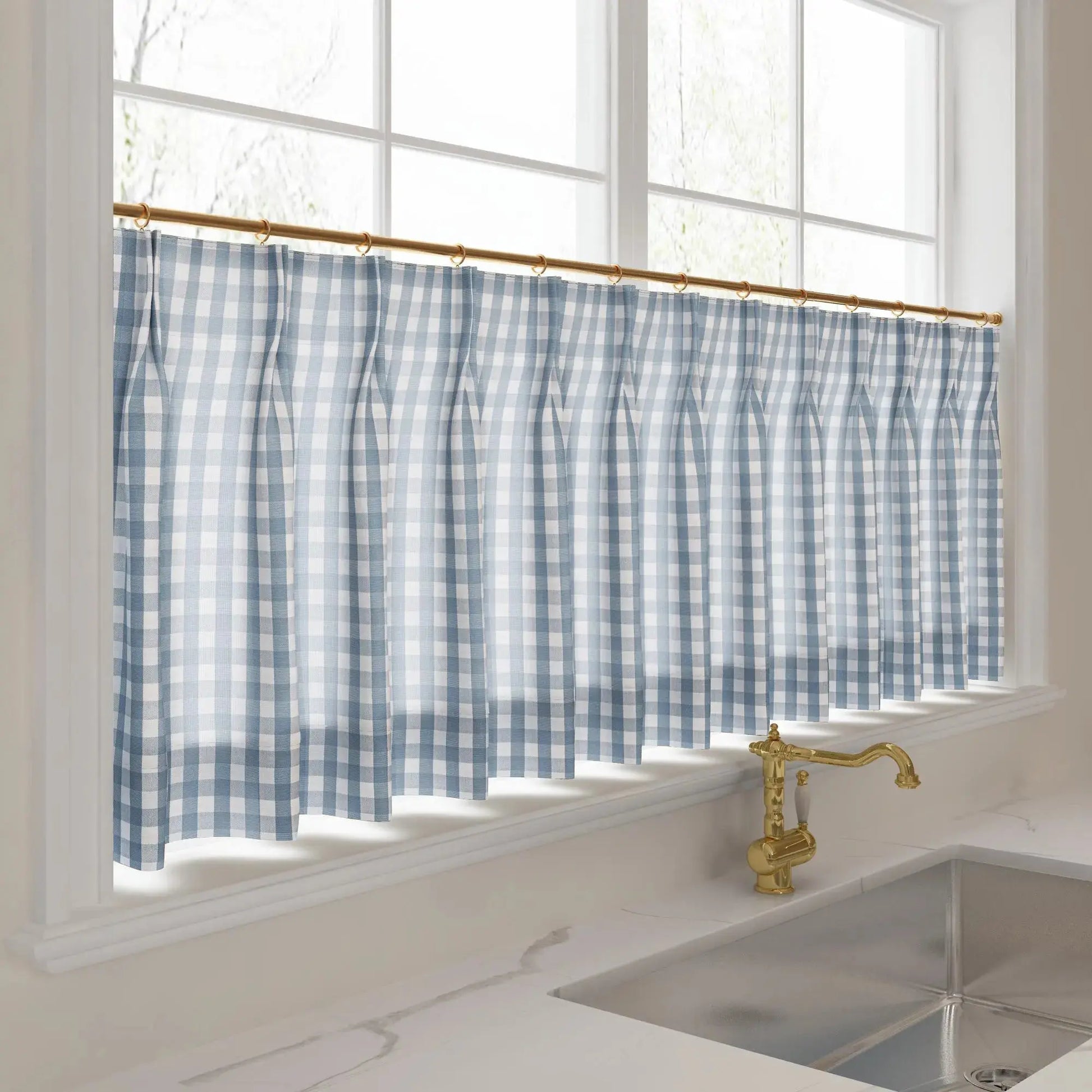 Celia Striped Plaid Cafe Curtain?-TWOPAGES