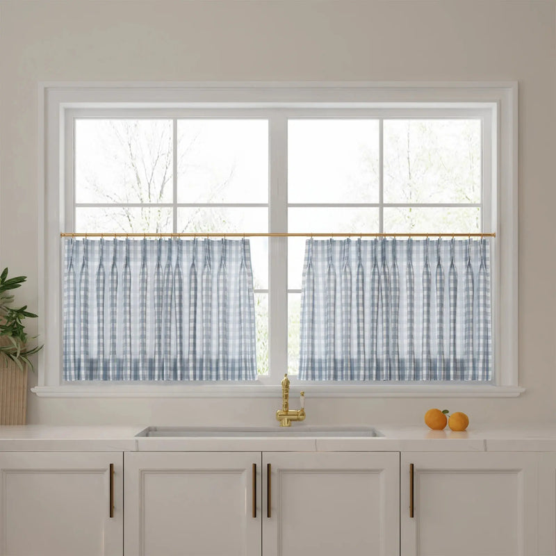 Celia Striped Plaid Cafe Curtain?-TWOPAGES