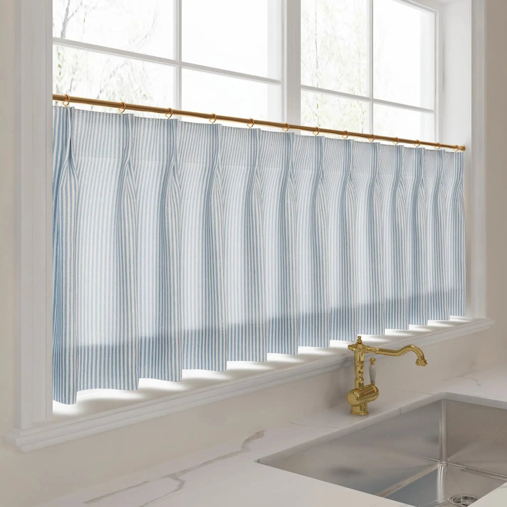 Celia Striped Plaid Cafe Curtain?-TWOPAGES