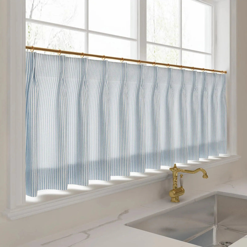 Celia Striped Plaid Cafe Curtain?-TWOPAGES