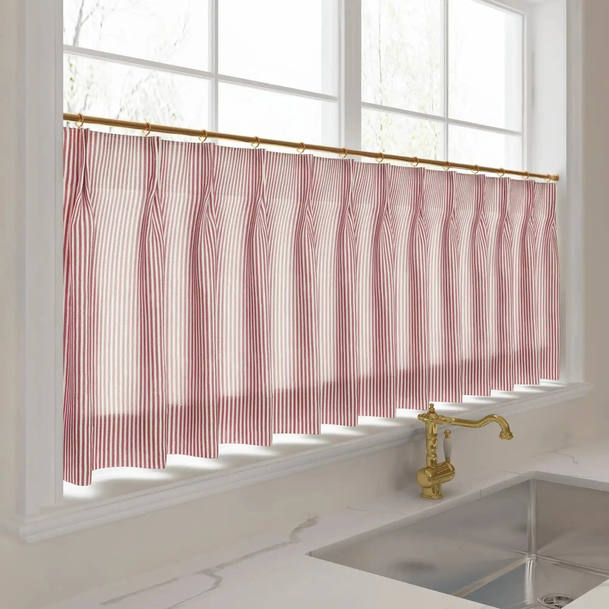 Celia Striped Plaid Cafe Curtain?-TWOPAGES