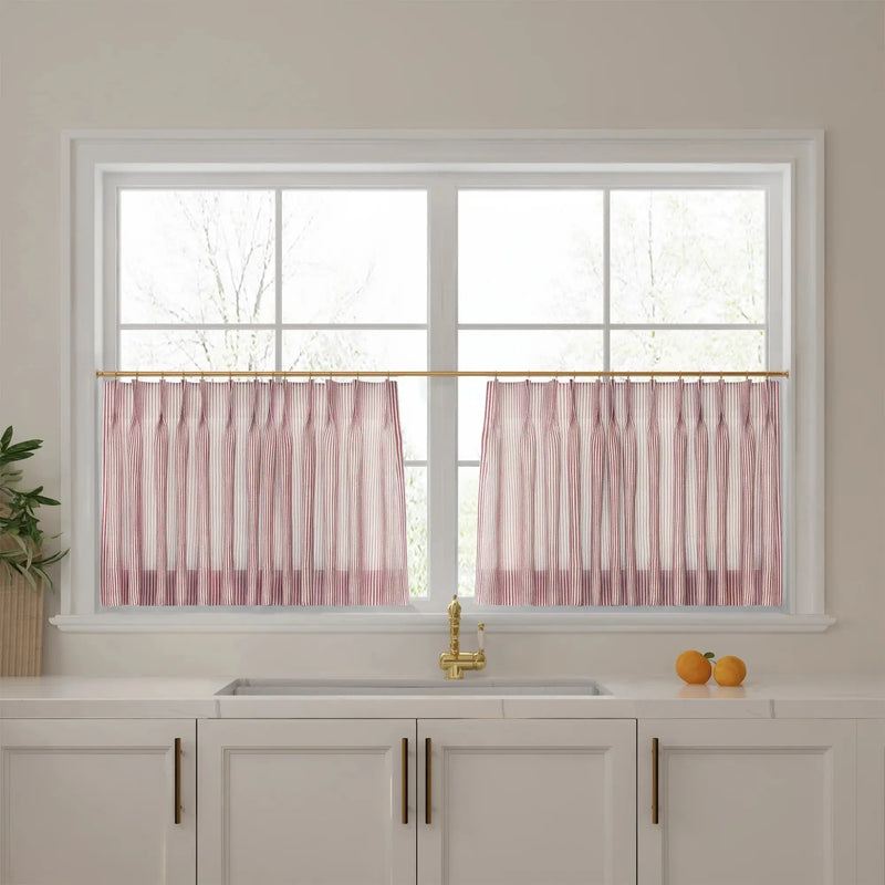 Celia Striped Plaid Cafe Curtain?-TWOPAGES