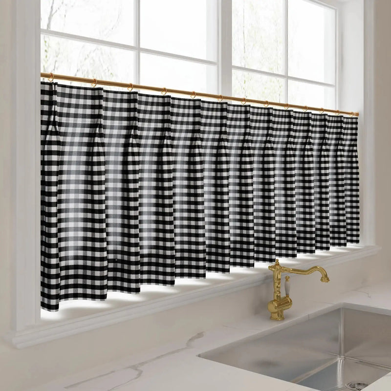 Celia Striped Plaid Cafe Curtain?-TWOPAGES